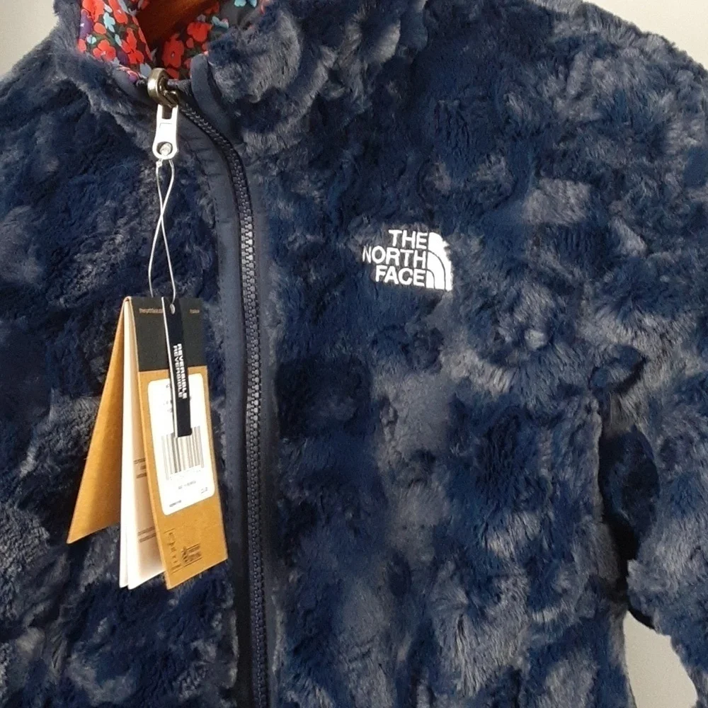 The North Face Kids Reversible Navy Mossbud Swirl Floral Print Jacket